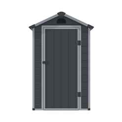 4ft x 6ft (1.34m x 1.92m) Single Door Apex Plastic Shed - Dark Grey