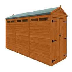 12ft X 4ft Tongue And Groove Double Door Security Shed (12mm Tongue And Groove Floor And Apex Roof)