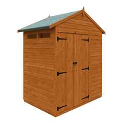 4ft X 6ft Tongue And Groove Double Door Security Shed (12mm Tongue And Groove Floor And Apex Roof)