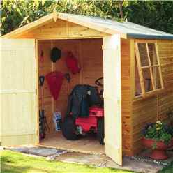 7ft x 7ft (2.05m x 2.05m) - Stowe Tongue & Groove - Apex Garden Shed / Workshop - 1 Opening Window - Double Doors - 12mm Tongue and Groove Floor