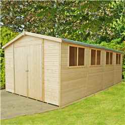 20ft X 10ft (5.99m X 2.99m) - Stowe Tongue & Groove - Garden Shed / Workshop - 8 Windows - Double - 12mm Tongue And Groove Floor And Roof