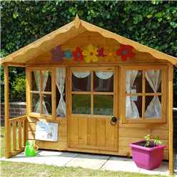 6ft x 6ft (1.79m x 1.19m) - Stowe Playhouse - 12mm Tongue & Groove - 2 Opening Windows - Single Door - Apex Roof