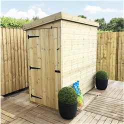 3FT x 4FT Windowless Pressure Treated Tongue & Groove Pent Shed + Side Door 