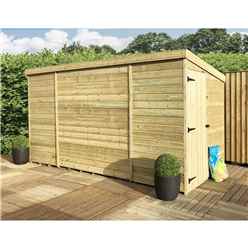10ft X 8ft Windowless Pressure Treated Tongue & Groove Pent Shed + Side Door