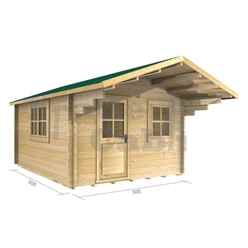 3m X 3m Premier Milan Log Cabin - Double Glazing - 70mm Wall Thickness
