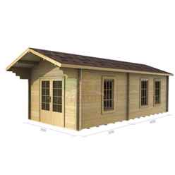 3m X 7m Premier Natalie Log Cabin - Double Glazing - 44mm Wall Thickness