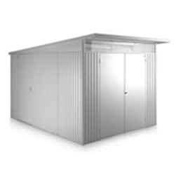 8ft x 12ft XX Large Silver Metallic Heavy Duty Metal Shed With Double Doors (2.6m x 3.8m)