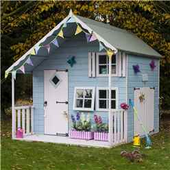 7ft x 6ft  (2.09m x 1.79m) - Crib Playhouse - 12mm Tongue and Groove - 3 Windows - Single Door & Double Doors - Apex Roof