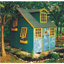 8ft x 6ft (2.39m x 1.79m) - Cottage Playhouse - 12mm Tongue and Groove - 5 Windows - Single Door - Apex Roof 