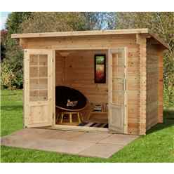 Installed 3.0m X 2.0m Compact Log Cabin With Double Doors (28mm Wall Thickness) **includes Free Shingles** - Installation Included