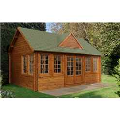Installed 5.5m X 4m Log Cabin With 8 Double Glazed Windows (44mm Wall Thickness) **includes Free Shingles** - Installation Included