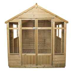 Installed 7ft X 7ft Oakley Pressure Treated Overlap Summerhouse (219cm X 207cm) - Installation Included