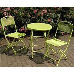 **discontinued 10/04/2020** 2 Seater Green Folding Cafe Espresso Bistro Set - Free Next Working Day Delivery (mon-Fri)