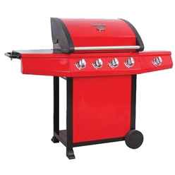 Red Gourmet 600 Deluxe 4 Burner Bbq - Free Next Working Day Delivery (mon-Fri)