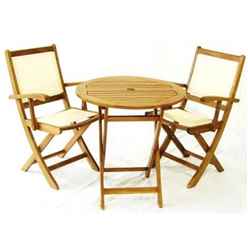 2 Seater York Bistro Set With Round Table And 2 Henley Lowback Folding Armchairs - Free Next Working Day Delivery (mon-Fri)