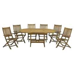 6 Seater Turnbury Dining Set With A Rectangular Extension Table & 6 Manhattan Folding Armchairs