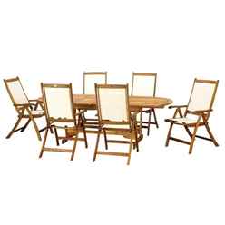 6 Seater Henley Rectangular Dining Set With 6 Henley Recliner Chairs - Free Next Working Day Delivery (mon-Fri)