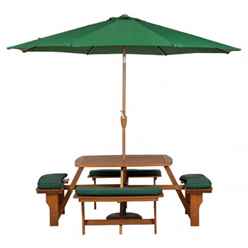 8 Seater - Sacramento Picnic Bench With 4 Seat Cushions - Free Next Working Day Delivery (mon-Fri)