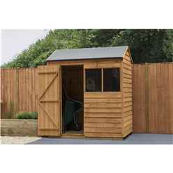 4ft X 6ft (1.3m X 1.8m) Reverse Apex Dip Treated Overlap Shed With Single Door And 1 Window - Modular - Core