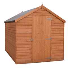 Installed - 8ft X 6ft  (2.39m X 1.83m) - Super Value Overlap - Apex Wooden Shed - Windowless - Single Door - 10mm Solid Osb Floor Installation Included