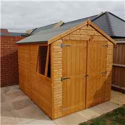 INSTALLED - 8ft x 6ft (2.38m x 1.79m) - Tongue & Groove Apex Garden Shed - 1 Window - Double Doors - 10mm OSB Floor INSTALLATION INCLUDED