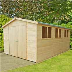 Installed - 15ft X 10ft (4.48m X 2.99m) - Stowe Tongue & Groove - Garden Shed/workshop - 12mm Tongue And Groove Floor & Roof Installation Included