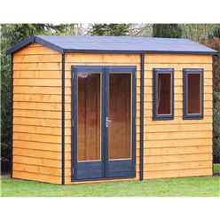 10ft X 10ft (3.02m X 3.15m) - Premier Reverse Wooden Studio Summerhouse - 2 Windows - Double Doors - 20mm Walls