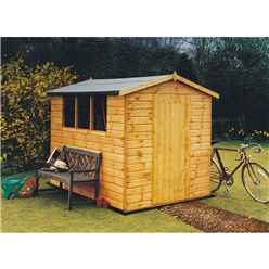 4ft x 6ft (1.89m x 1.33m) - Tongue And Groove - Apex Shed - 1 Window -  Single Doors - 12mm Tongue And Groove Floor