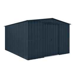 OOS - AWAITING RETURN TO STOCK DATE - 10ft x 12ft Premier EasyFix – Apex – Metal Shed -Anthracite Grey (3.07m x 3.71m)