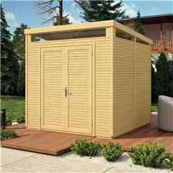 8ft X 8ft Pent Security Shed - Double Doors - 19mm Tongue And Groove Walls & Floor