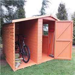 Installed 7ft X 6ft (2.22m X 1.95m) - Tongue And Groove - Apex Shed With Log Store - 1 Window - Single Door - 12mm Tongue And Groove Floor & Roof - Installation Included