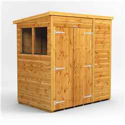 6ft x 4ft Premium Tongue and Groove Pent Shed - Double Doors - 2 Windows - 12mm Tongue and Groove Floor and Roof