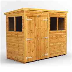8ft x 4ft Premium Tongue and Groove Pent Shed - Double Doors - 4 Windows - 12mm Tongue and Groove Floor and Roof