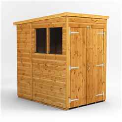 4ft x 6ft  Premium Tongue and Groove Pent Shed - Double Doors - 2 Windows - 12mm Tongue and Groove Floor and Roof