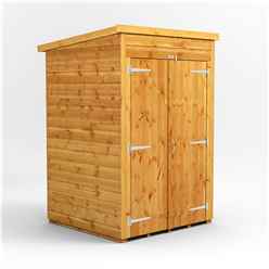 4ft x 4ft  Premium Tongue and Groove Pent Shed - Double Doors - Windowless - 12mm Tongue and Groove Floor and Roof