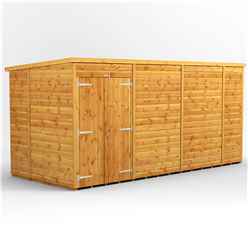 14ft x 6ft Premium Tongue and Groove Pent Shed - Double Doors - Windowless - 12mm Tongue and Groove Floor and Roof