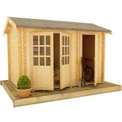 12ft X 8ft Storage 44mm Log Cabin (19mm Tongue And Groove Floor And Roof) (3550x2350)
