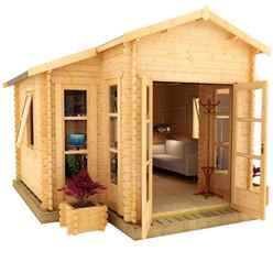 14ft X 14ft Elvis 44mm Log Cabin (19mm Tongue And Groove Floor And Roof) (4150x4150)