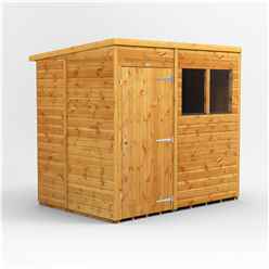 7ft x 5ft Premium Tongue And Groove Pent Shed - Single Door - 2 Windows - 12mm Tongue And Groove Floor And Roof