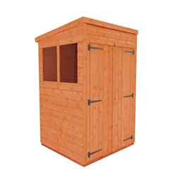 4ft X 4ft Tongue And Groove Pent Shed With Double Doors (12mm Tongue And Groove Floor And Roof)