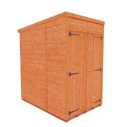 4ft X 6ft Windowless Tongue And Groove Pent Shed With Double Doors (12mm Tongue And Groove Floor And Roof)