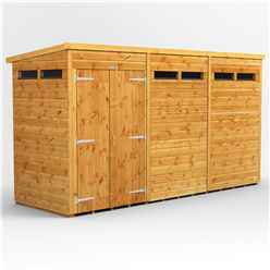 12ft x 4ft Security Tongue and Groove Pent Shed - Double Doors - 6 Windows - 12mm Tongue and Groove Floor and Roof
