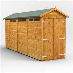 14ft x 4ft Security Tongue and Groove Apex Shed - Double Doors - 6 Windows - 12mm Tongue and Groove Floor and Roof