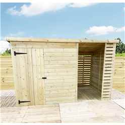 10ft X 7ft Pressure Treated Tongue And Groove Pent Shed With Storage Area Windowless