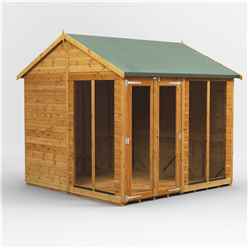 8ft X 8ft Premium Tongue And Groove Apex Summerhouse - Double Doors - 12mm Tongue And Groove Floor And Roof