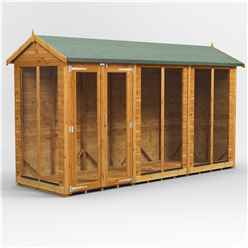 12ft X 4ft Premium Tongue And Groove Apex Summerhouse - Double Doors - 12mm Tongue And Groove Floor And Roof