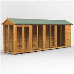 18ft x 4ft Premium Tongue And Groove Apex Summerhouse - Double Doors - 12mm Tongue And Groove Floor And Roof