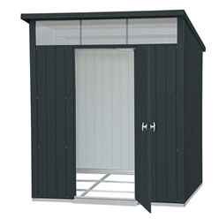 6ft x 5ft Heavy Duty Apex Metal Shed - Anthracite Grey