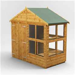 4ft x 8ft Premium Tongue and Groove Apex Potting Shed - Double Door - 12 Windows - 12mm Tongue and Groove Floor and Roof	