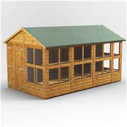 14ft x 8ft Premium Tongue and Groove Apex Potting Shed - Double Door - 22 Windows - 12mm Tongue and Groove Floor and Roof	